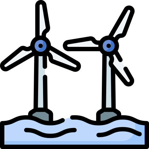 Offshore windmill renewable energy ecology and environment icon
