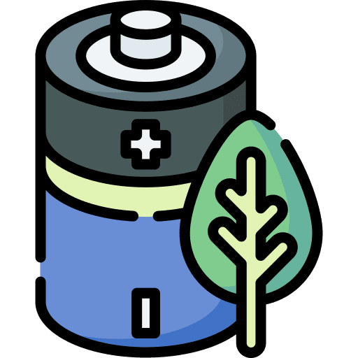 Ecological eco friendly green energy battery icon