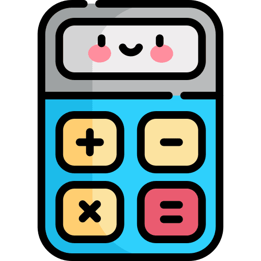 Calculator sings math technological icon