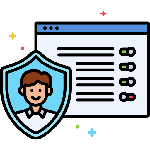 Online privacy settings seo and web online privacy icon