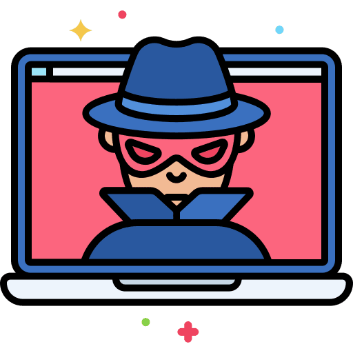 Spyware steal computer hacking icon