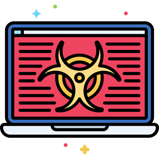 Virus malware computing monitor icon