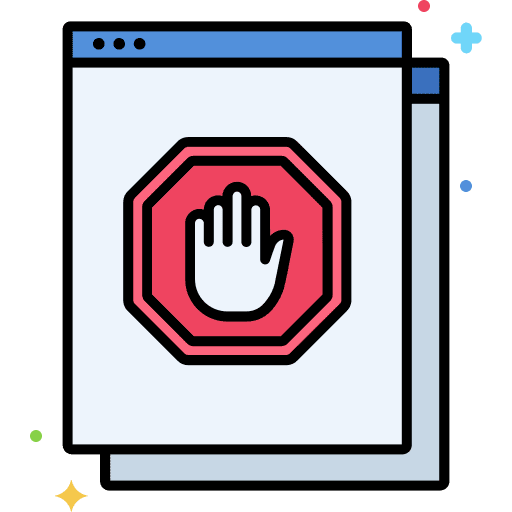 Ad blocker ads browser seo and web icon