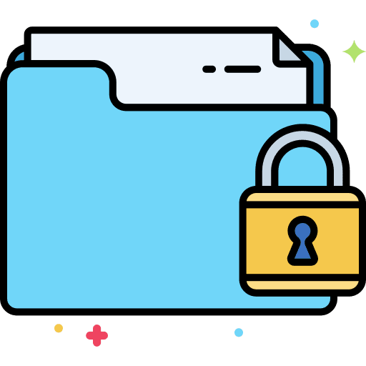 Data protection security data encryption files and folders icon