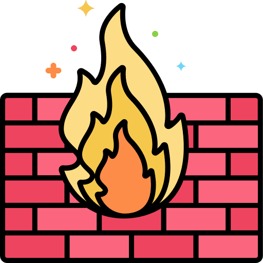 Firewall security system secure shield icon