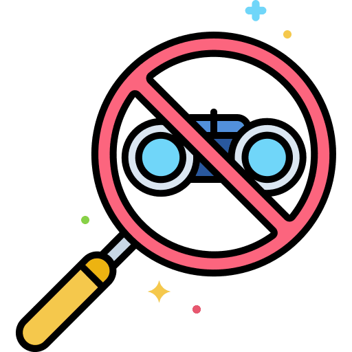 Spyware loupe security crime icon