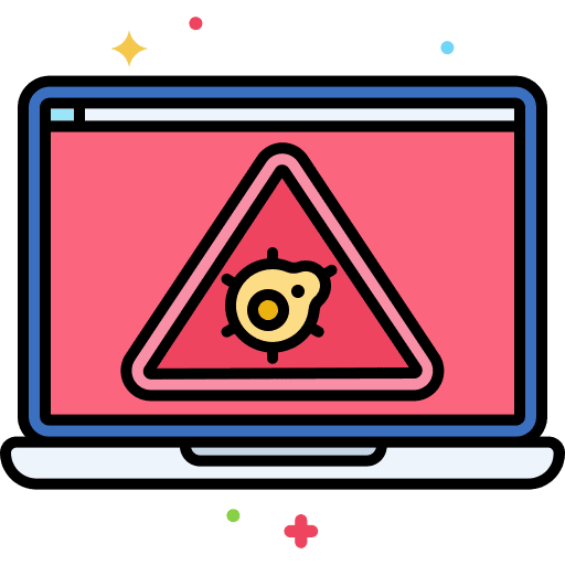 Virus ui computer problem icon