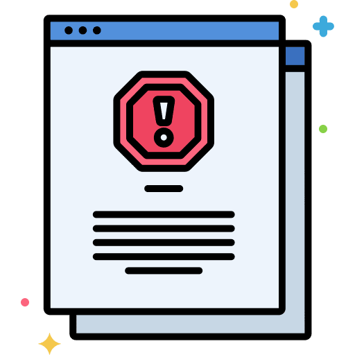 Warning browser browser bug hack icon