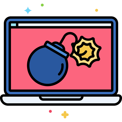Bombs threat laptop bomb icon