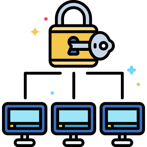 Encryption data padlock protect icon