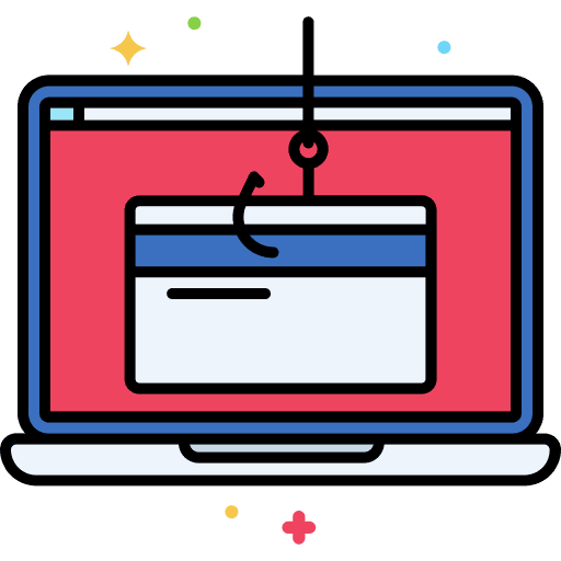 Phishing laptop bank key icon