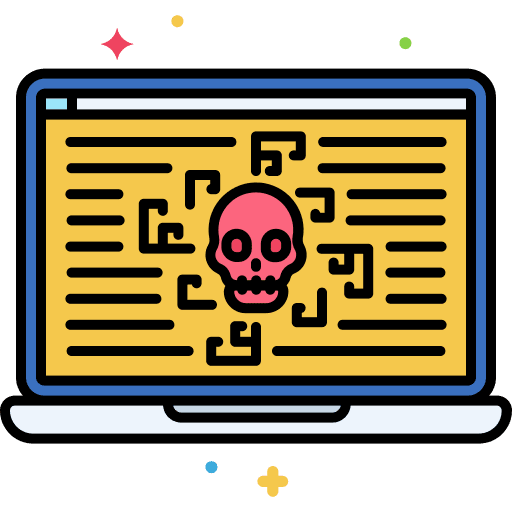 Virus dark dark web security icon