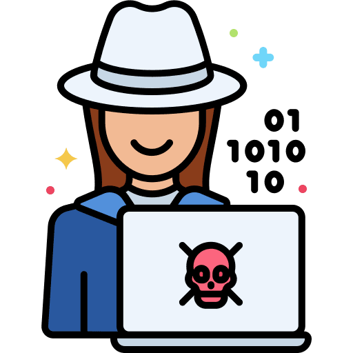 Hacker computer crime security icon