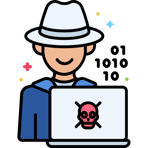Hacker hacking computer crime icon