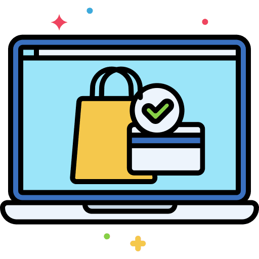 Online shopping smartphone commerce and shopping payment icon