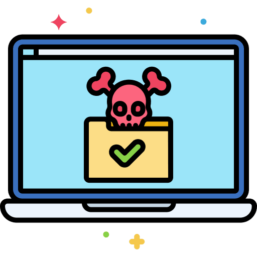 Virus computer alert notification icon