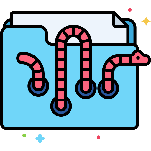 Worms computing worm virus icon