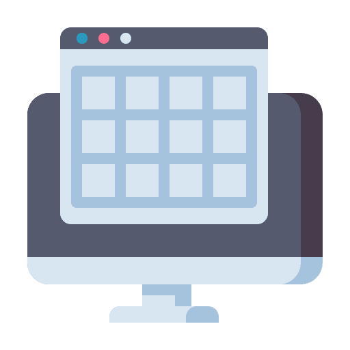 Grid computer grid web development icon