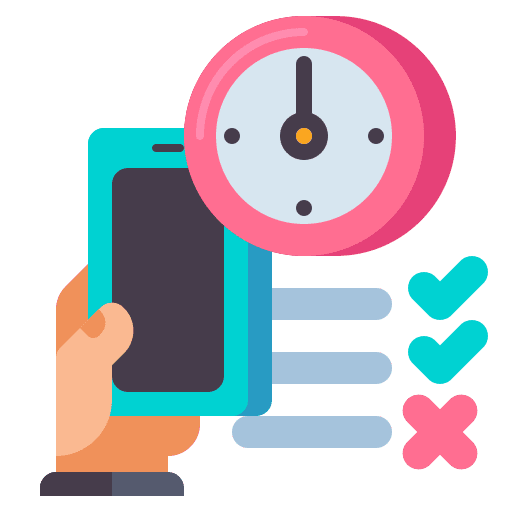 Usability mobile phone usability checking icon