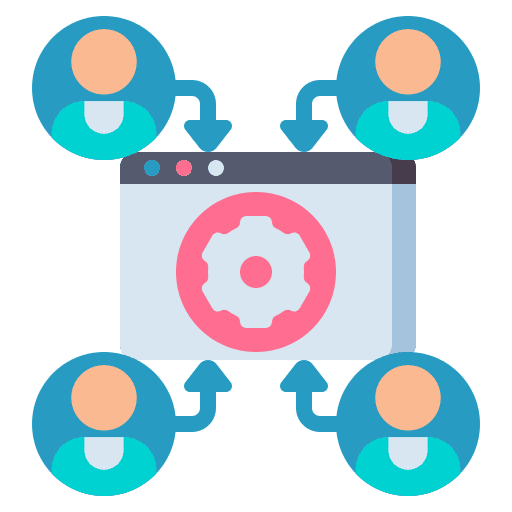 Content management system gear ui seo and web icon