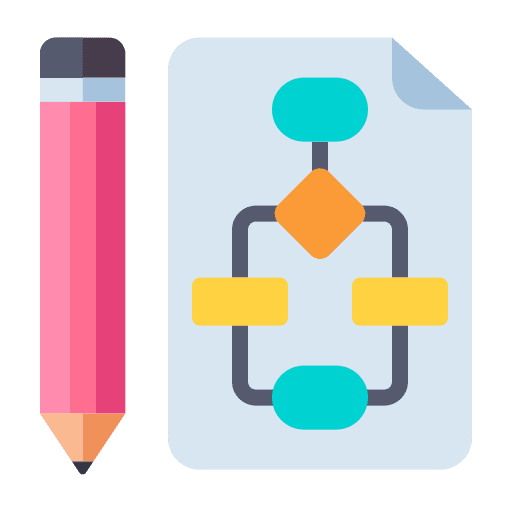 Flowchart business and finance pencil flowchart icon