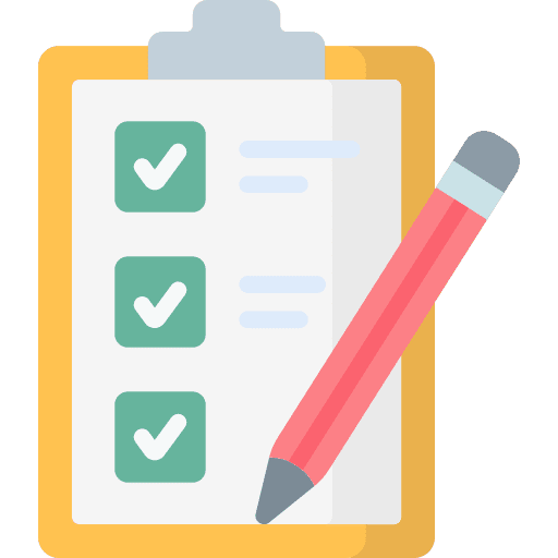 Checklist survey submission inscription icon