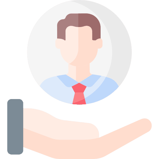 Employee user leader hand icon