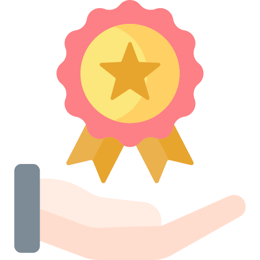 Reward recognition award hand icon
