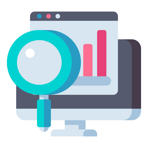 Web analytics analytics loupe stats icon