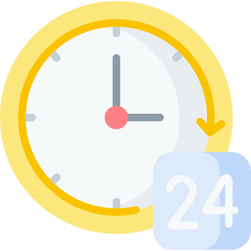 24 hours convenience availability time and date icon