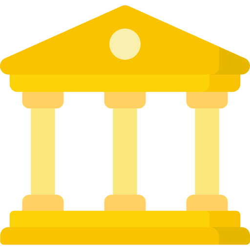 Bank business and finance banking building icon
