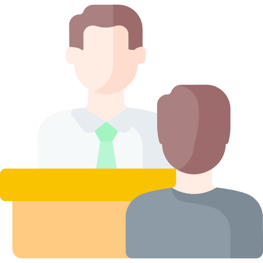 Business meeting one on one worker interview icon