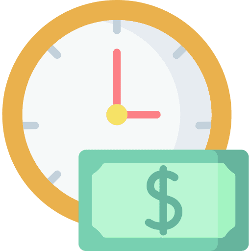 Time is money clock business and finance financial icon