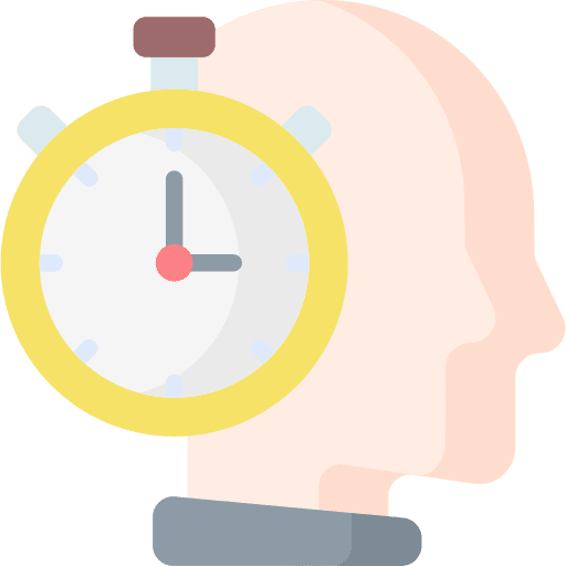 Time management business and finance head dedication icon