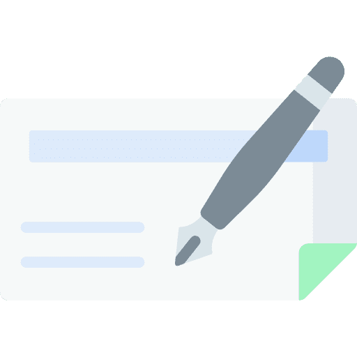 Cheque banking business and finance money icon