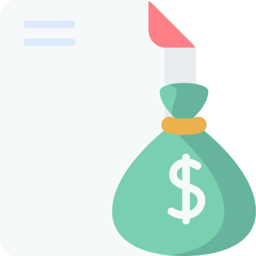 Cost files and folders budget document icon