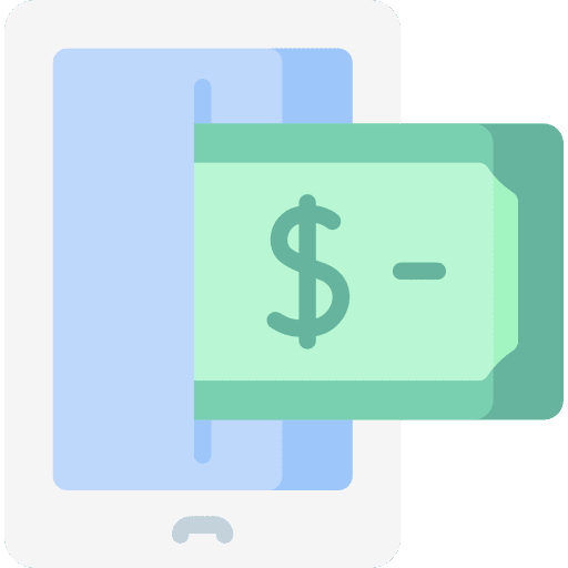 Mobile banking business and finance smartphone desktop icon