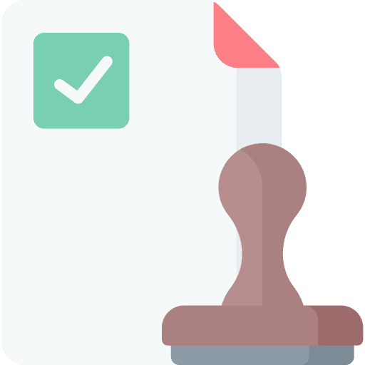 Stamp stamp approved document icon