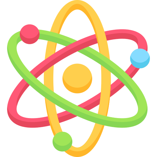 Atom core atoms react icon