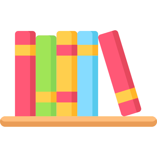 Library furniture and household bookcase library icon