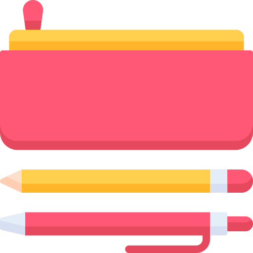Pencilcase education stationery ruler icon