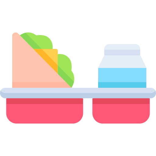 Lunch box forks healthy food fruit icon