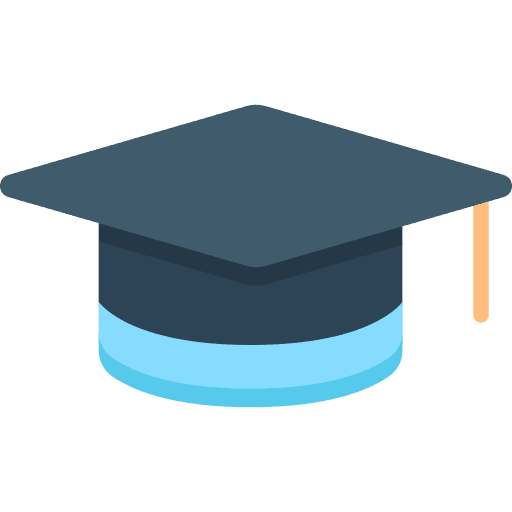 Mortarboard education cap academy icon