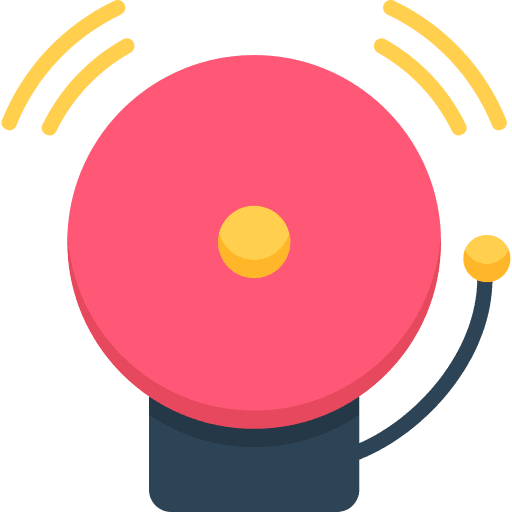 School bell loud back to school firefighter icon