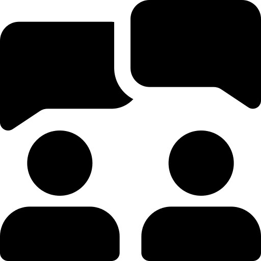 Online business answer business and finance discuss icon