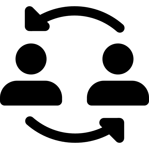 Swap peer change management business icon