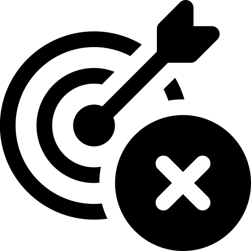 Wrong targeting wrong business and finance icon