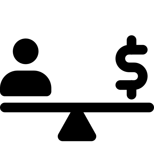 Balance comparison balance scale icon