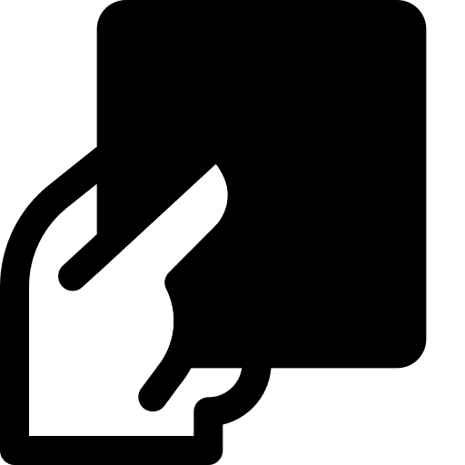 Hold blank paper hand icon