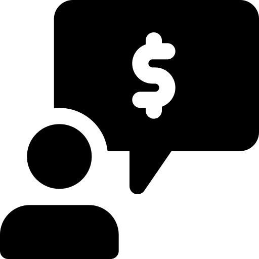 Messenger money person financial advisor icon